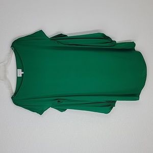 Milly cold shoulder open back blouse green size large